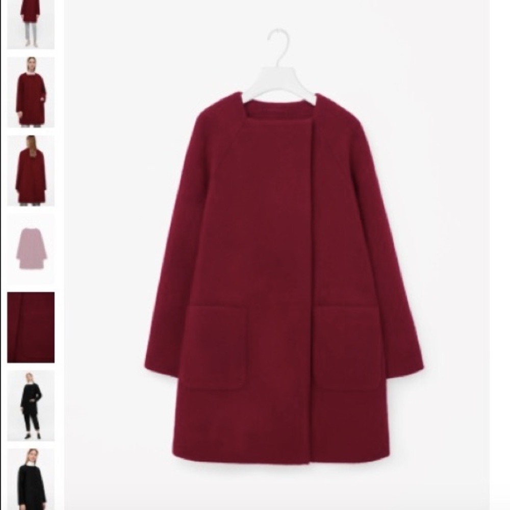 COS square neck A line coat
